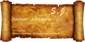Sacher Julianna névjegykártya